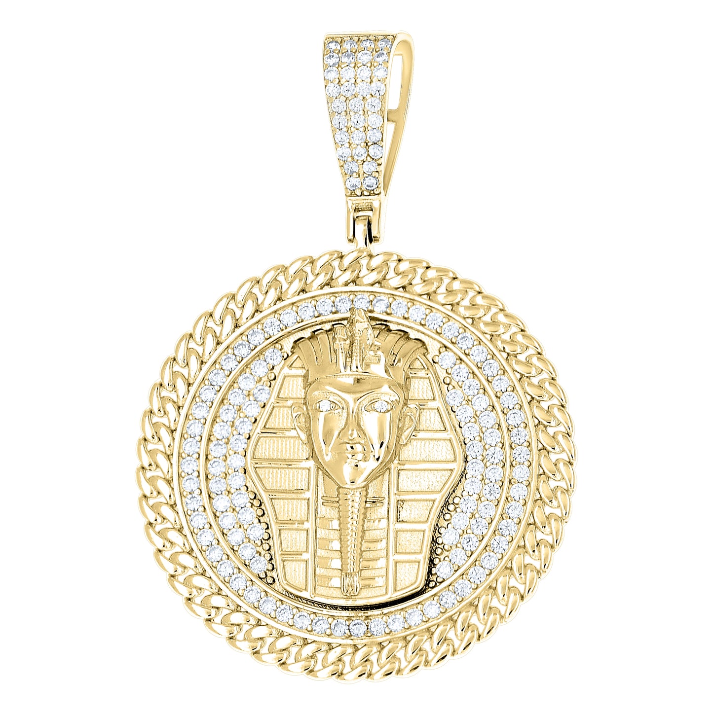 Sterling Silver Mens Cubic-Zirconia Pharaoh Egyptian Pendant – Elegant Jewelry Gift for Birthday, Anniversary, Engagement, Wedding