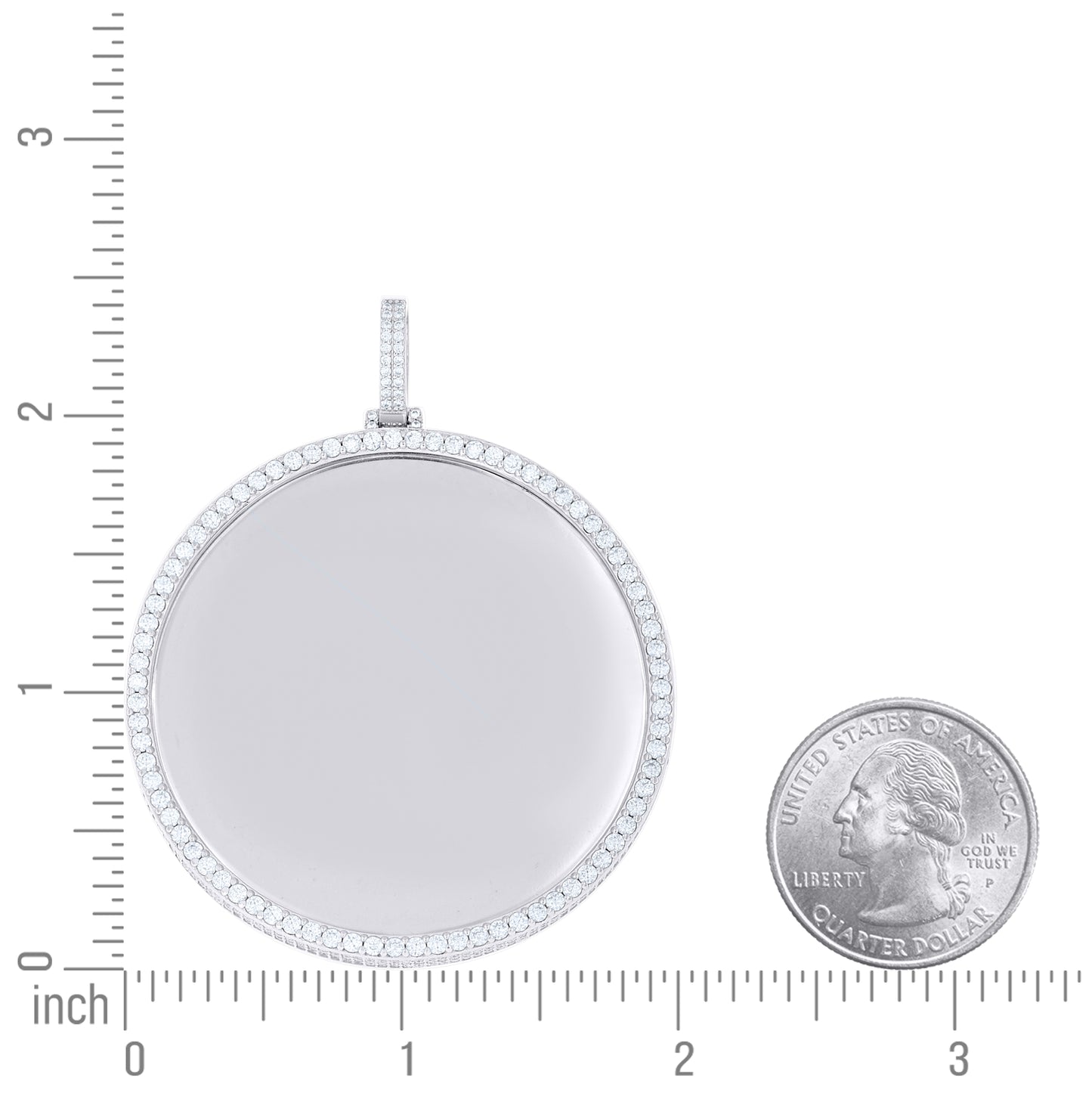 Sterling Silver Unisex  4.62ct  Moissanite Round Photo Frame Charm Pendant – Elegant Jewelry Gift for Birthday, Anniversary, Engagement, Wedding