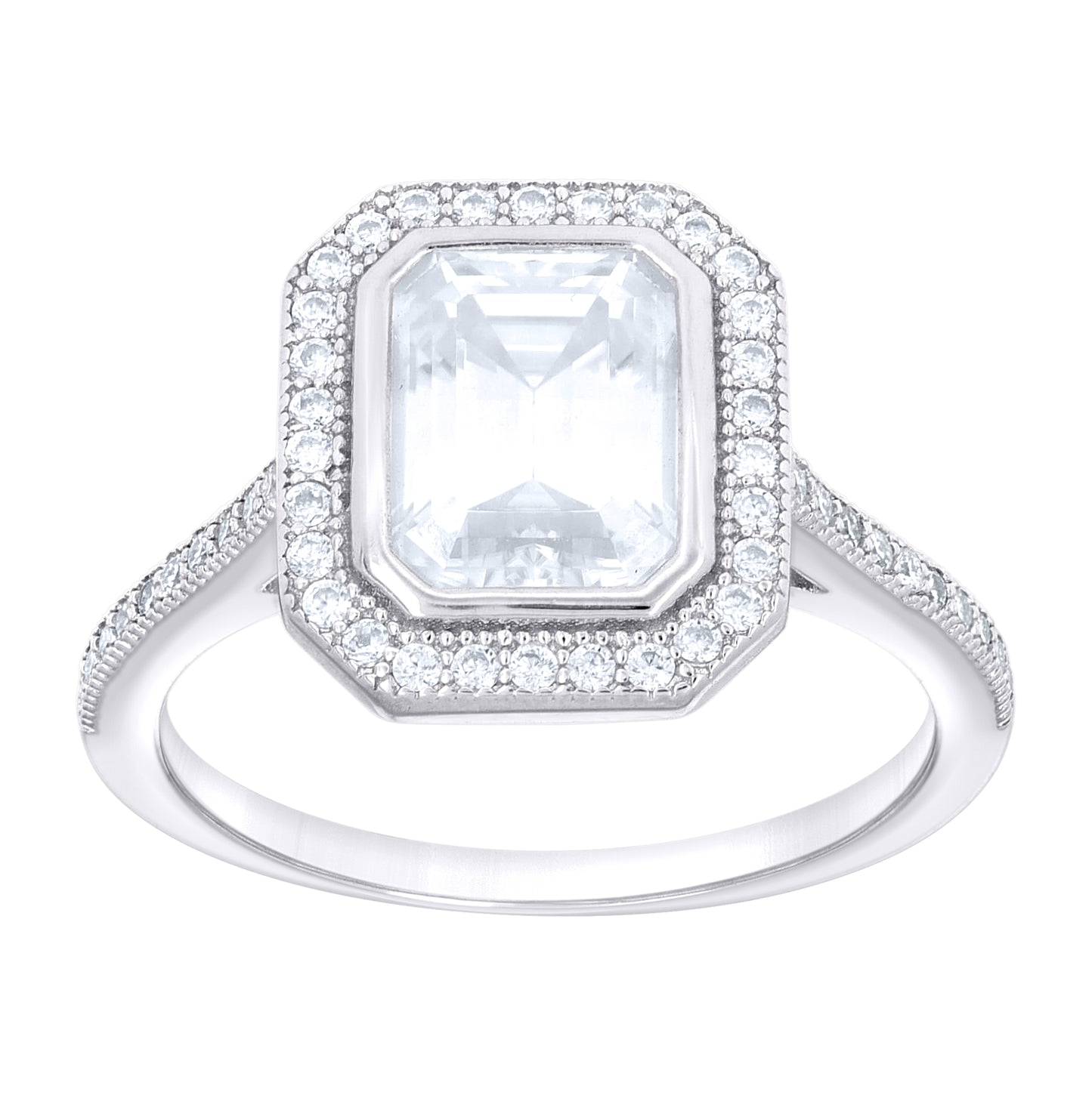 Sterling Silver Womens Emerald Round  2.30ct Moissanite Engagement Fashion Ring Size 10– Elegant Jewelry Gift for Birthday, Anniversary, Engagement, Wedding