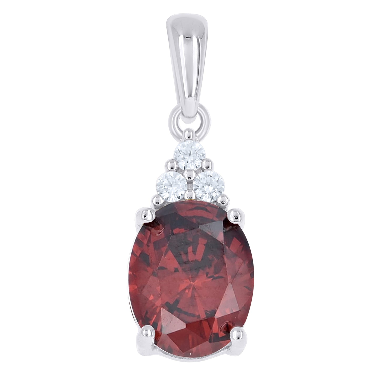 Sterling Silver Womens Oval Round Purple White Cubic-Zirconia Fashion Pendant – Elegant Jewelry Gift for Birthday, Anniversary, Engagement, Wedding