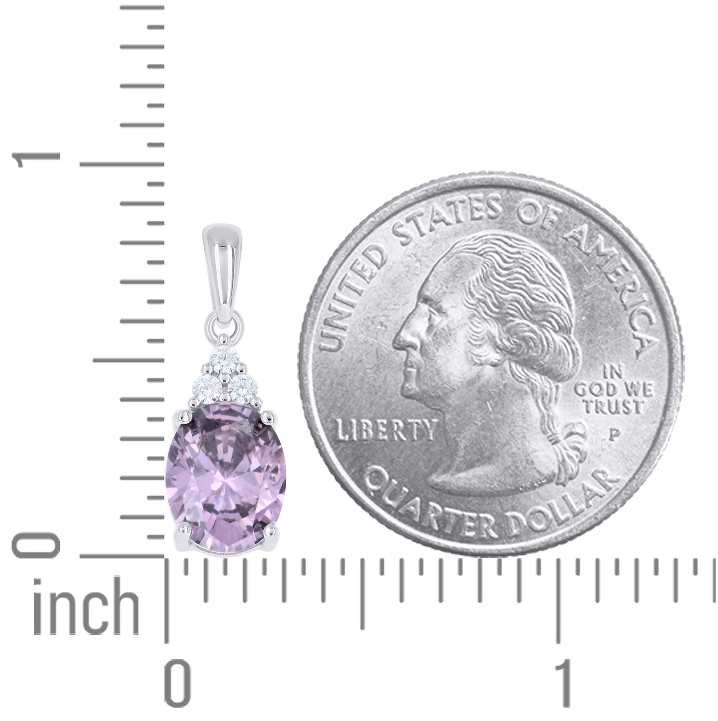 Sterling Silver Womens Oval Round Purple White Cubic-Zirconia Fashion Pendant – Elegant Jewelry Gift for Birthday, Anniversary, Engagement, Wedding