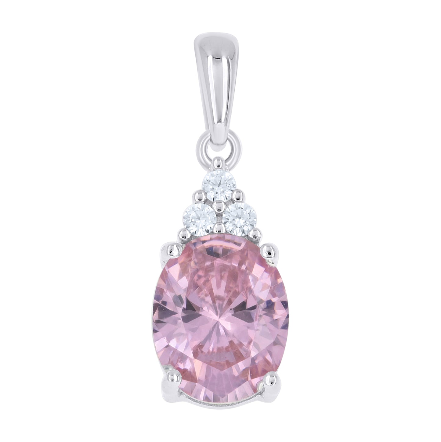 Sterling Silver Womens Oval Round Purple White Cubic-Zirconia Fashion Pendant – Elegant Jewelry Gift for Birthday, Anniversary, Engagement, Wedding
