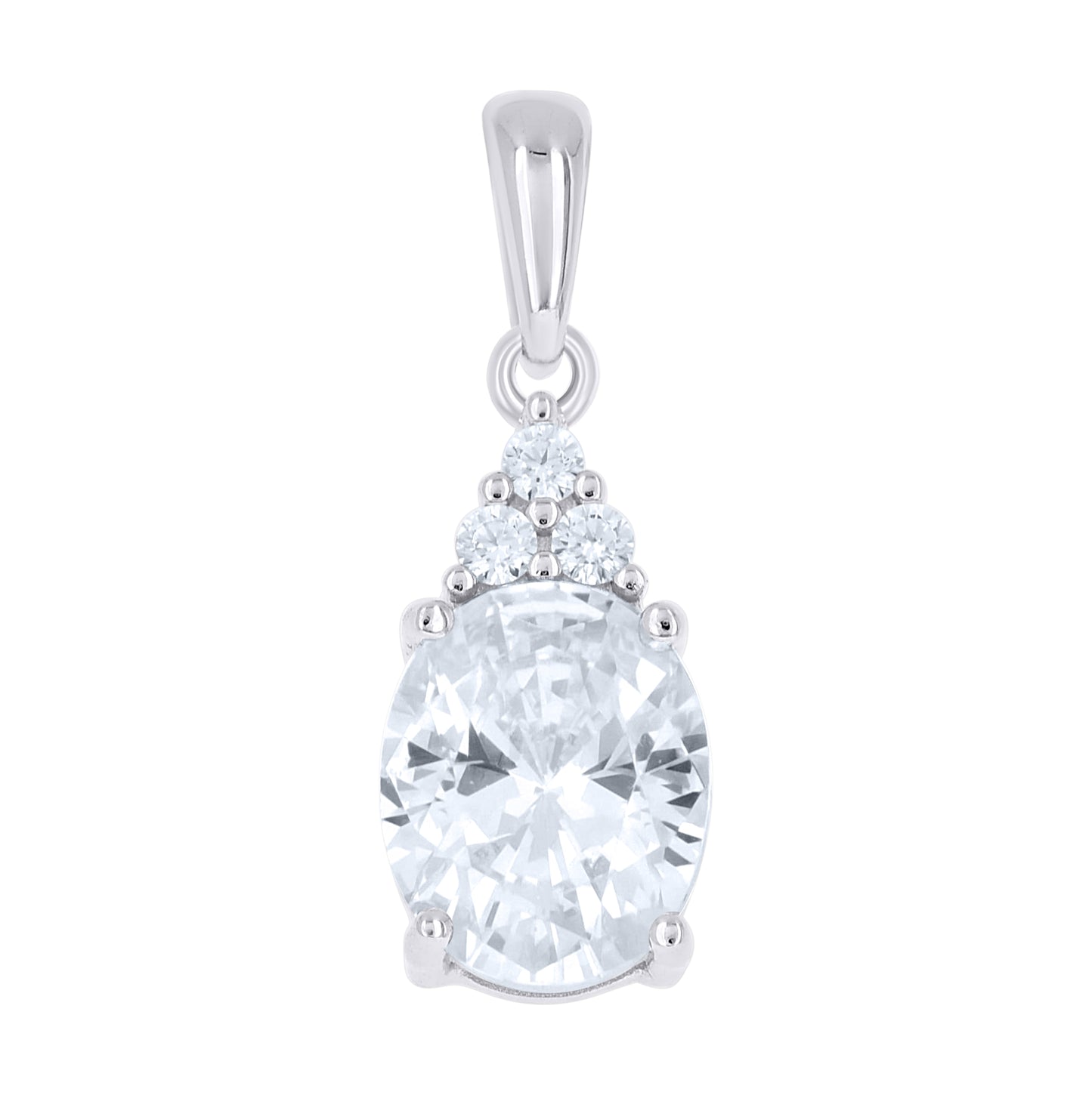 Sterling Silver Womens Oval Round Purple White Cubic-Zirconia Fashion Pendant – Elegant Jewelry Gift for Birthday, Anniversary, Engagement, Wedding