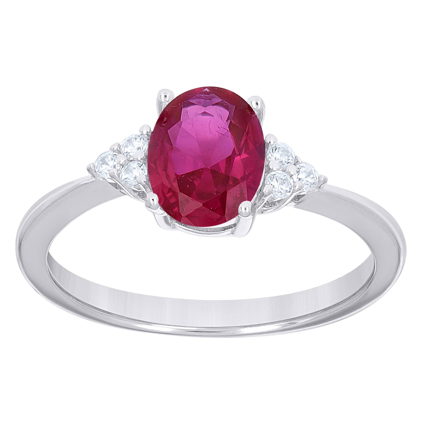 Sterling Silver Womens Round Oval White Purple Cubic-Zirconia Fashion Ring Size 7– Elegant Jewelry Gift for Birthday, Anniversary, Engagement, Wedding