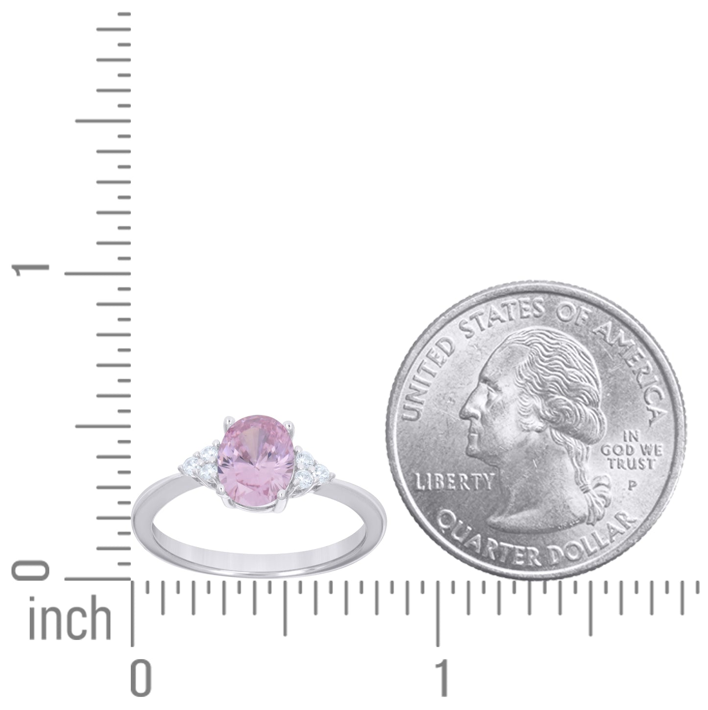 Sterling Silver Womens Round Oval White Purple Cubic-Zirconia Fashion Ring Size 7– Elegant Jewelry Gift for Birthday, Anniversary, Engagement, Wedding