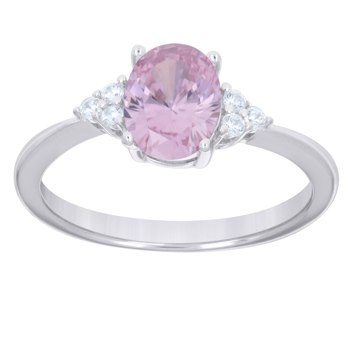 Sterling Silver Womens Round Oval White Purple Cubic-Zirconia Fashion Ring Size 7– Elegant Jewelry Gift for Birthday, Anniversary, Engagement, Wedding