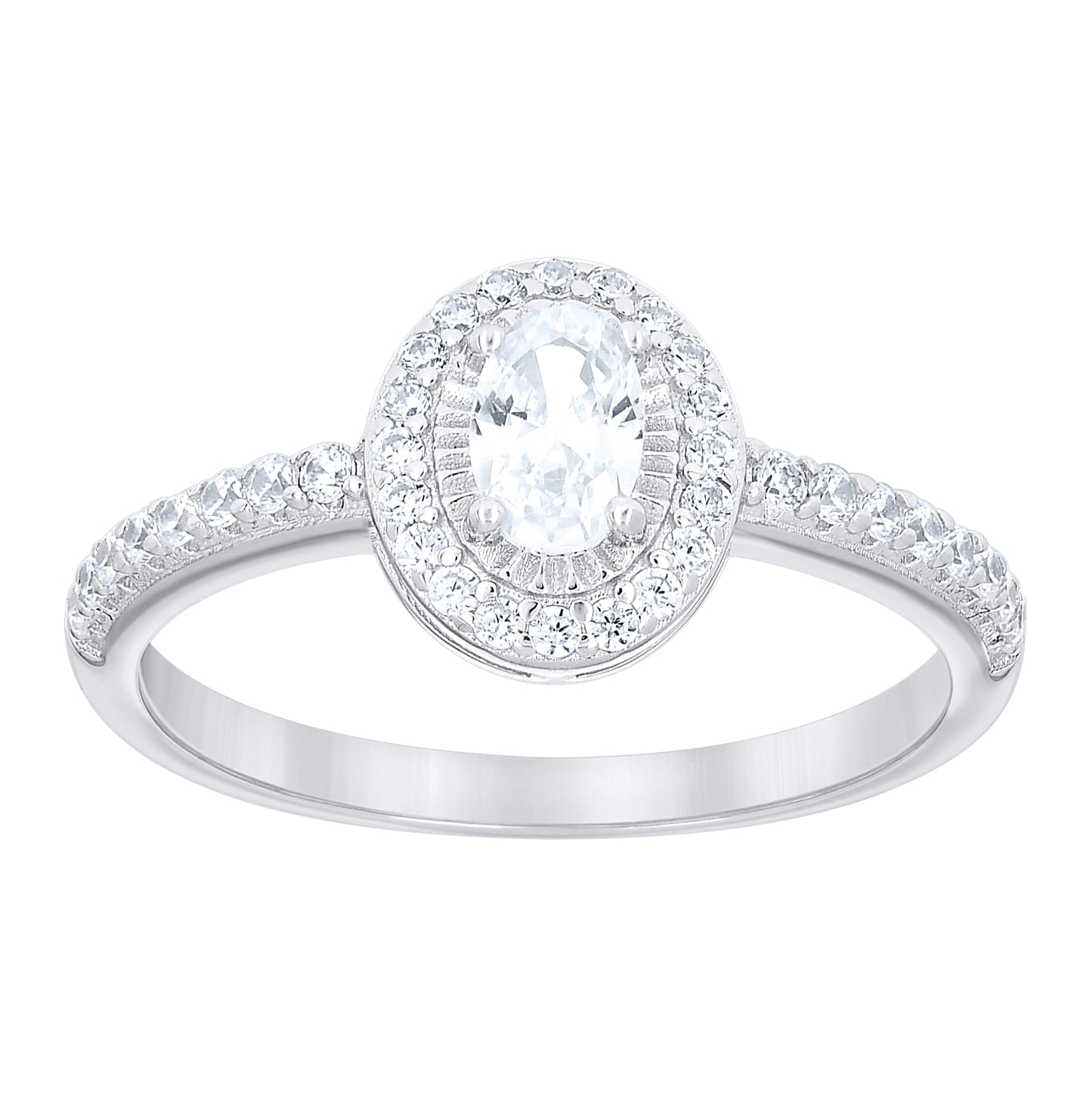 Sterling Silver Womens Oval Round Cubic-Zirconia Oval Head Engagement Ring Size 5– Elegant Jewelry Gift for Birthday, Anniversary, Engagement, Wedding