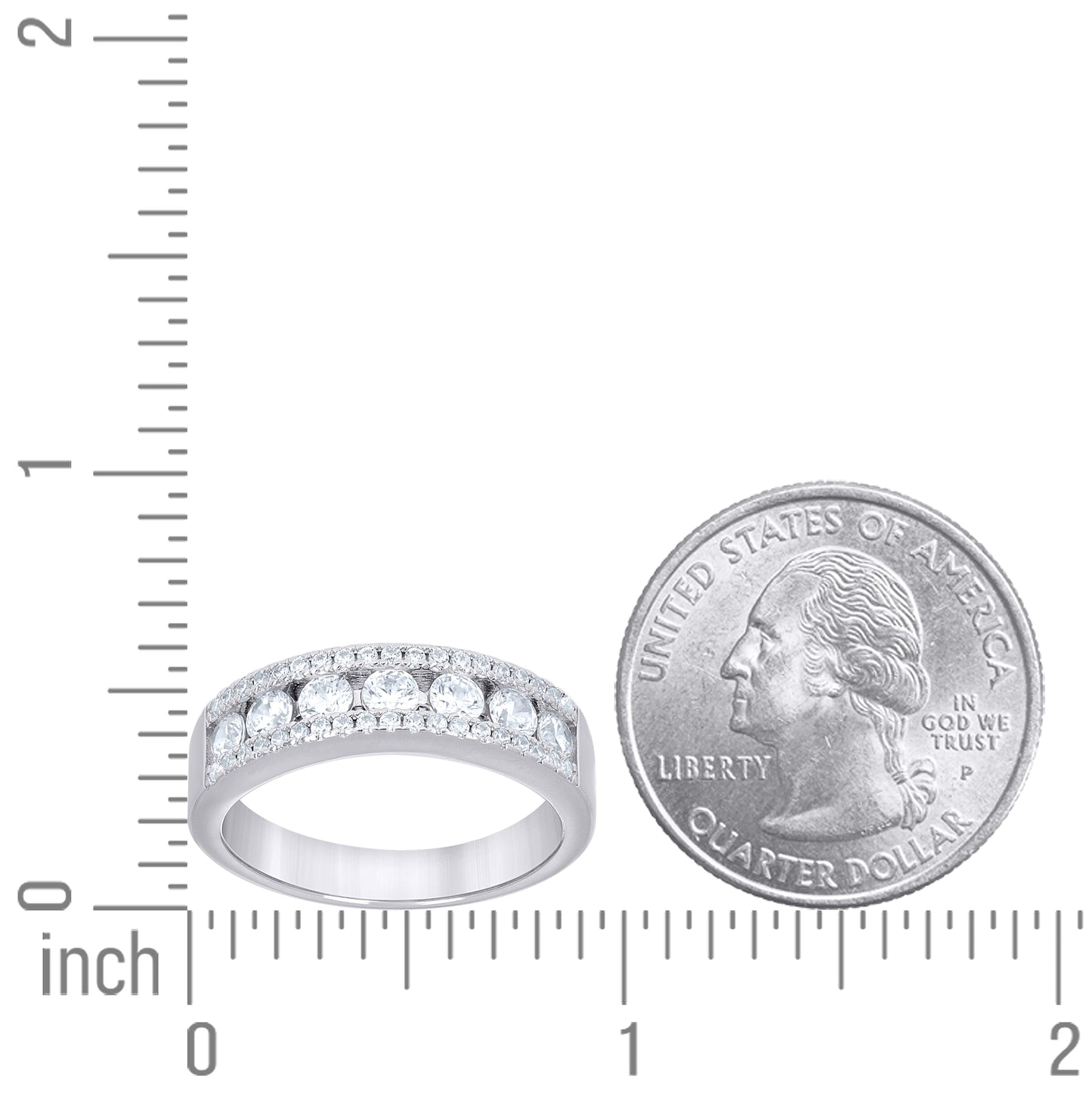 Sterling Silver Womens Cubic-Zirconia Wedding Band Ring Size 10– Elegant Jewelry Gift for Birthday, Anniversary, Engagement, Wedding