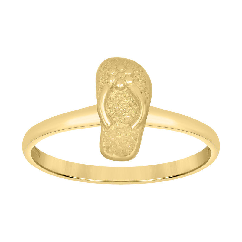 10kt Yellow Gold Womens Beach Sandal Fashion Ring