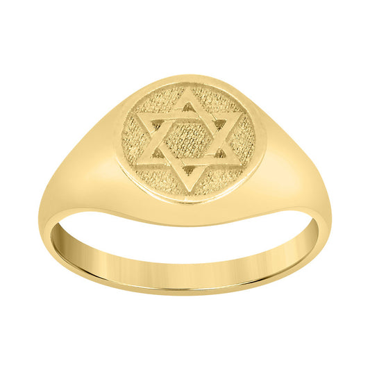 10kt Yellow Gold Mens Star Of David Symbol Religious Ring