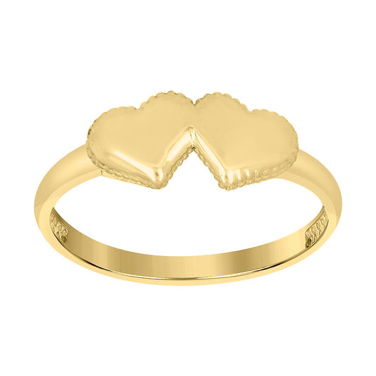 10kt Yellow Gold Womens Intertwined Hearts Ring