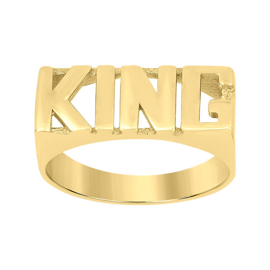 10kt Yellow Gold Mens King Fashion Ring