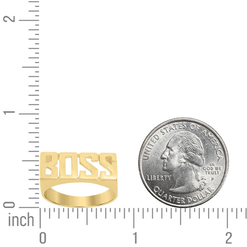 10kt Yellow Gold Mens Boss Fashion Ring
