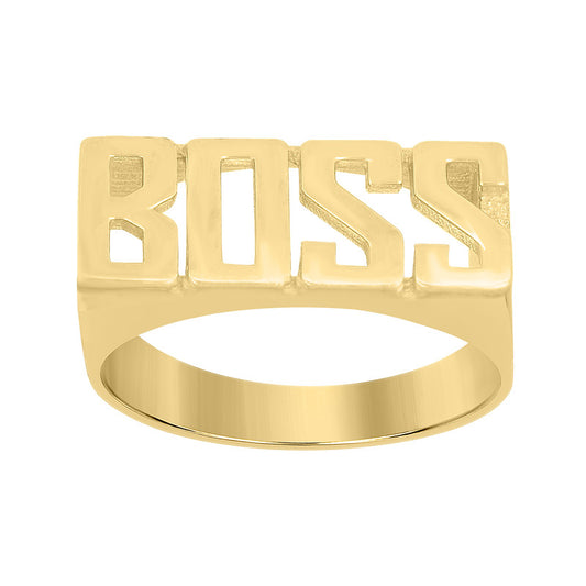 10kt Yellow Gold Mens Boss Fashion Ring