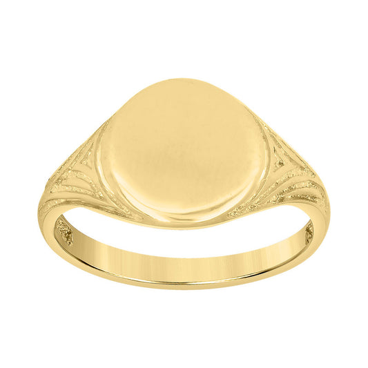 10kt Yellow Gold Womens Round Head Signet Ring