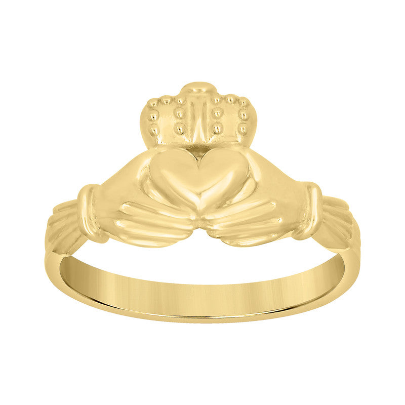 10kt Yellow Gold Womens Claddagh Ring