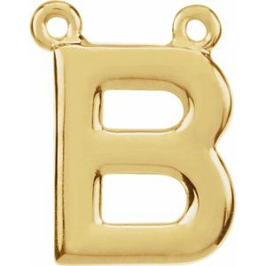 10K Yellow Gold Initial Polished Necklace Center