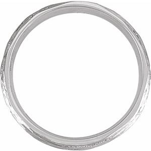 14K Yellow Or White Or Rose Gold Or Sterling Silver Or Platinum Tree Bark-Inspired Comfort-Fit Flat Band