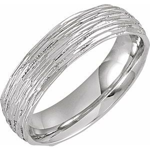 10K Yellow Or White Or Rose Gold Tree Bark-Inspired Comfort-Fit Flat Band