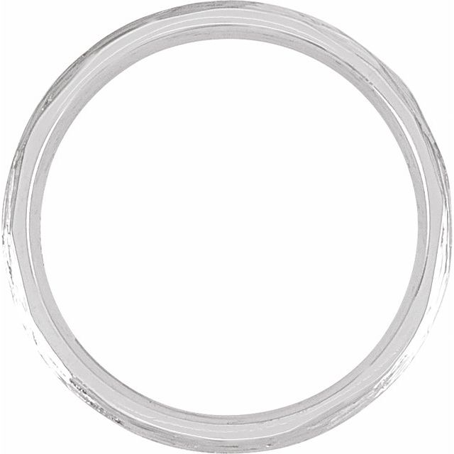 14K Yellow Or White Gold Polished Bark-Style Comfort-Fit Band With Bead Blast Finish