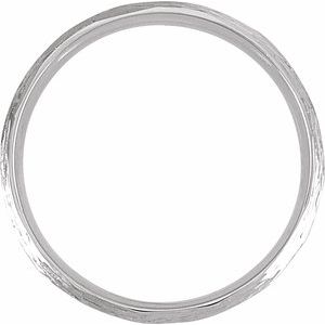 14K Yellow Or White Or Rose Gold Or Sterling Silver Or Platinum Tree Bark-Inspired Comfort-Fit Flat Band