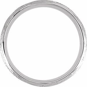 10K Yellow Or White Or Rose Gold Tree Bark-Inspired Comfort-Fit Flat Band