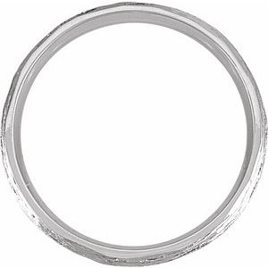 14K Yellow Or White Or Rose Gold Or Sterling Silver Or Platinum Tree Bark-Inspired Comfort-Fit Flat Band