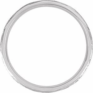 14K Yellow Or White Or Rose Gold Or Sterling Silver Or Platinum Tree Bark-Inspired Comfort-Fit Flat Band