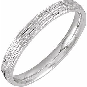10K Yellow Or White Or Rose Gold Tree Bark-Inspired Comfort-Fit Flat Band