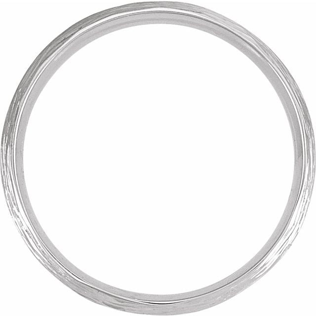 14K Yellow Or White Gold Polished Bark-Style Comfort-Fit Band With Bead Blast Finish