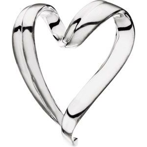 14K White Gold 30.75 X 26.25 Mm Polished Heart Slide Pendant