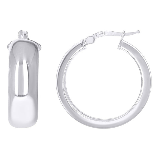 925 Sterling Silver Womens Round Tube Hoop Earrings