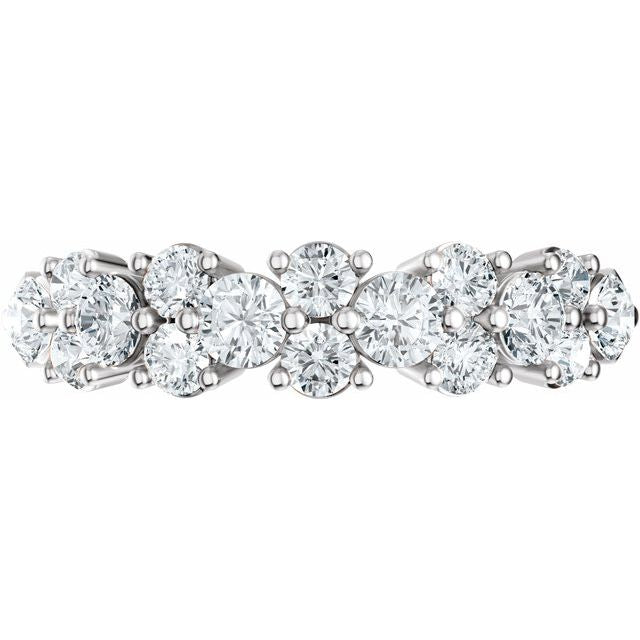 14K Yellow Or White Gold Round Polished 1 Ctw Lab-Grown Diamond Anniversary Band, Size 7