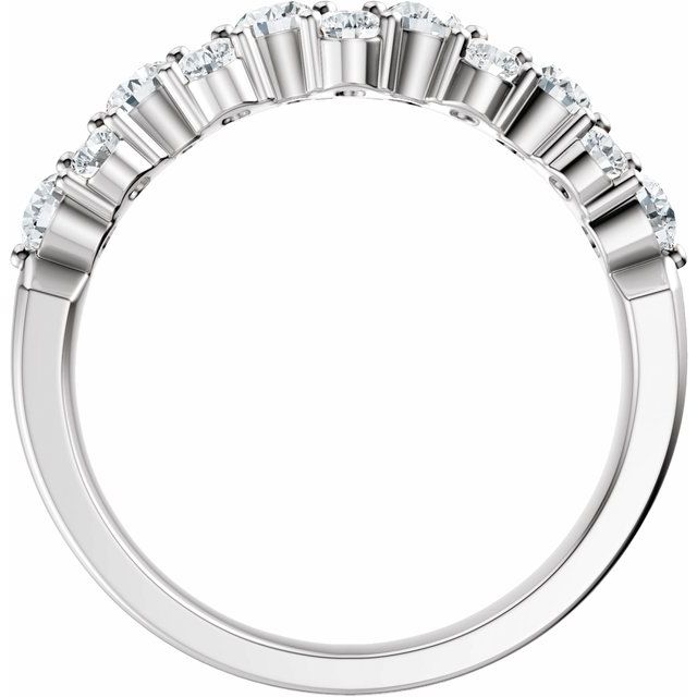 14K Yellow Or White Gold Round Polished 1 Ctw Lab-Grown Diamond Anniversary Band, Size 7