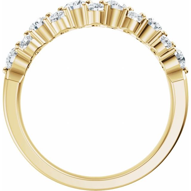 14K Yellow Or White Gold Round Polished 1 Ctw Lab-Grown Diamond Anniversary Band, Size 7