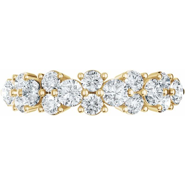 14K Yellow Or White Gold Round Polished 1 Ctw Lab-Grown Diamond Anniversary Band, Size 7
