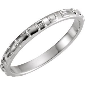 14K White Gold 9 With Box Polished True Love Chastity Ring With Box Size 9