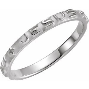 14K White Gold Jesus I Trust In You Ring Size 7