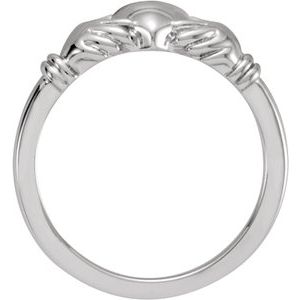 10K White Gold Polished Youth Claddagh Ring Size 5
