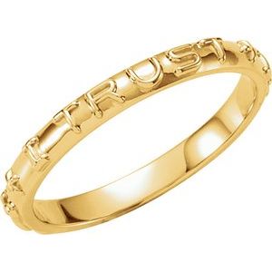 14K Yellow Gold Jesus I Trust In You Ring Size 8