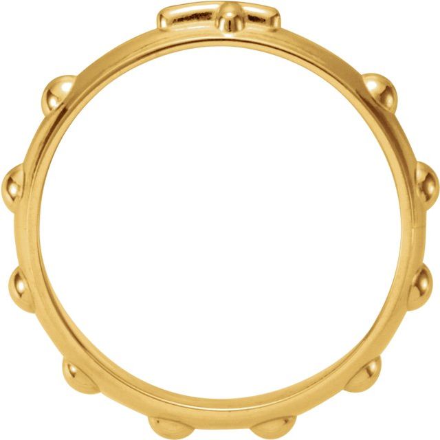 14K Yellow Gold Polished Rosary Ring