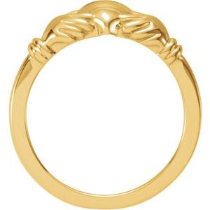 14K Yellow Gold Polished Youth Claddagh Ring Size 5