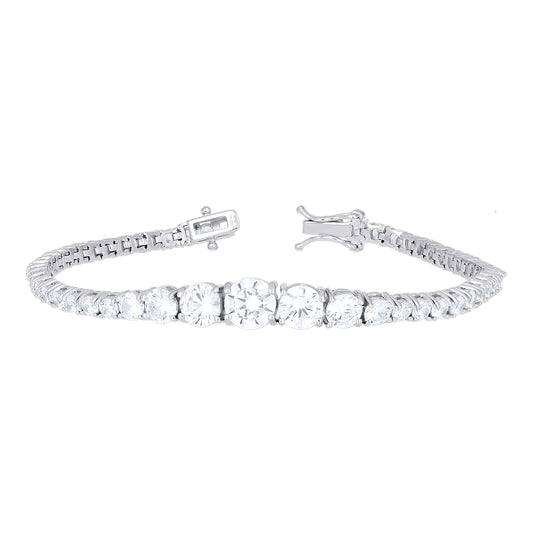 Sterling Silver Womens Cubic-Zirconia Tennis Bracelet 7.25 Inches– Elegant Jewelry Gift for Birthday, Anniversary, Engagement, Wedding