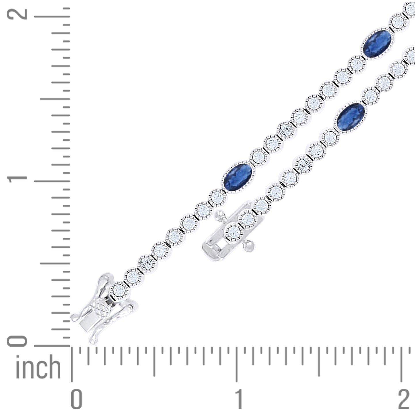 Sterling Silver Womens Oval Round White Cubic-Zirconia Tennis Bracelet 7 Inches– Elegant Jewelry Gift for Birthday, Anniversary, Engagement, Wedding