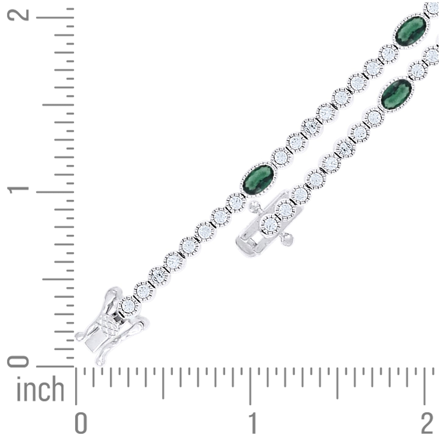 Sterling Silver Womens Oval Round White Cubic-Zirconia Tennis Bracelet 7 Inches– Elegant Jewelry Gift for Birthday, Anniversary, Engagement, Wedding