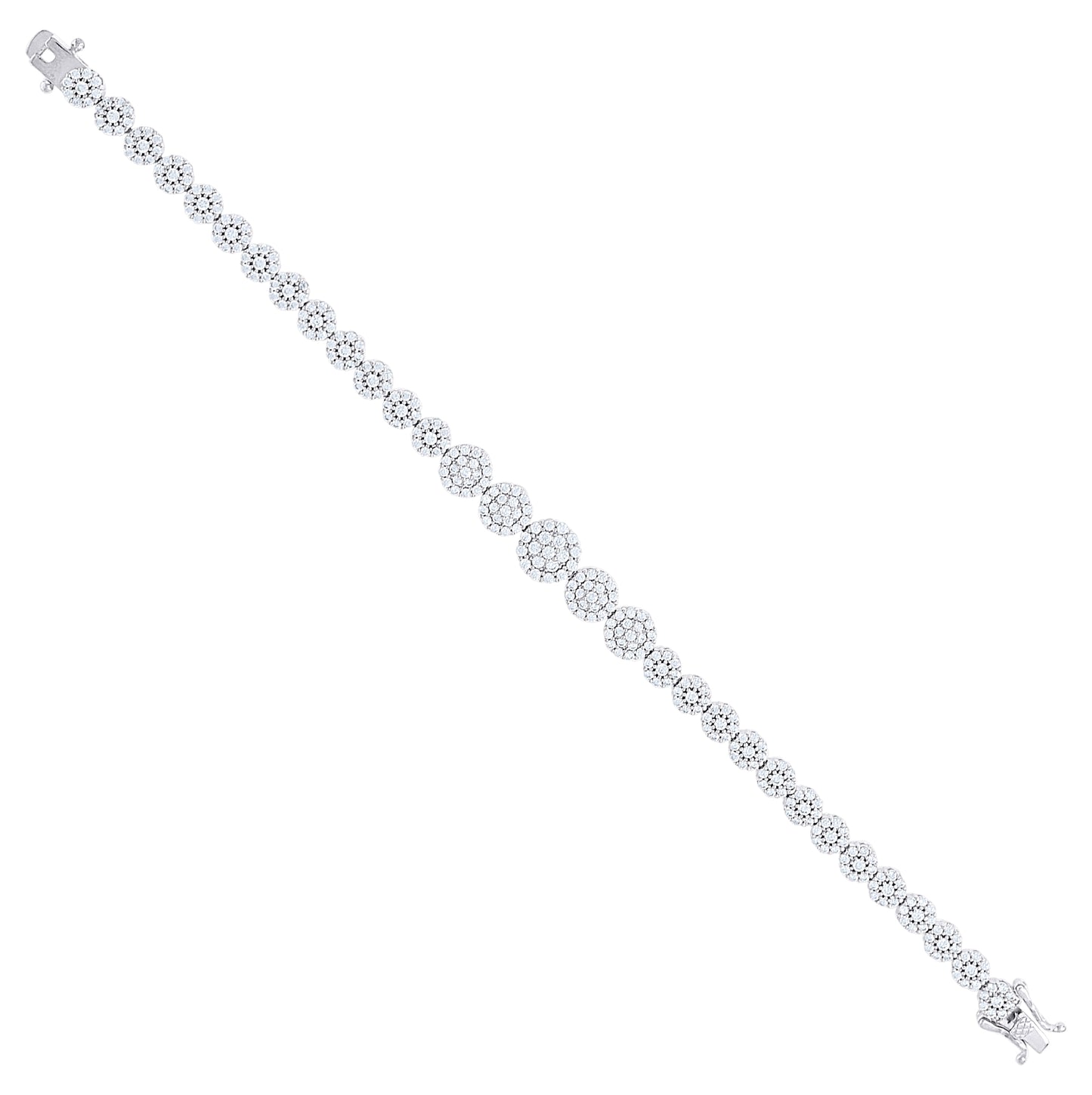 Sterling Silver Womens Cubic-Zirconia Fashion Link Bracelet 7 Inches– Elegant Jewelry Gift for Birthday, Anniversary, Engagement, Wedding