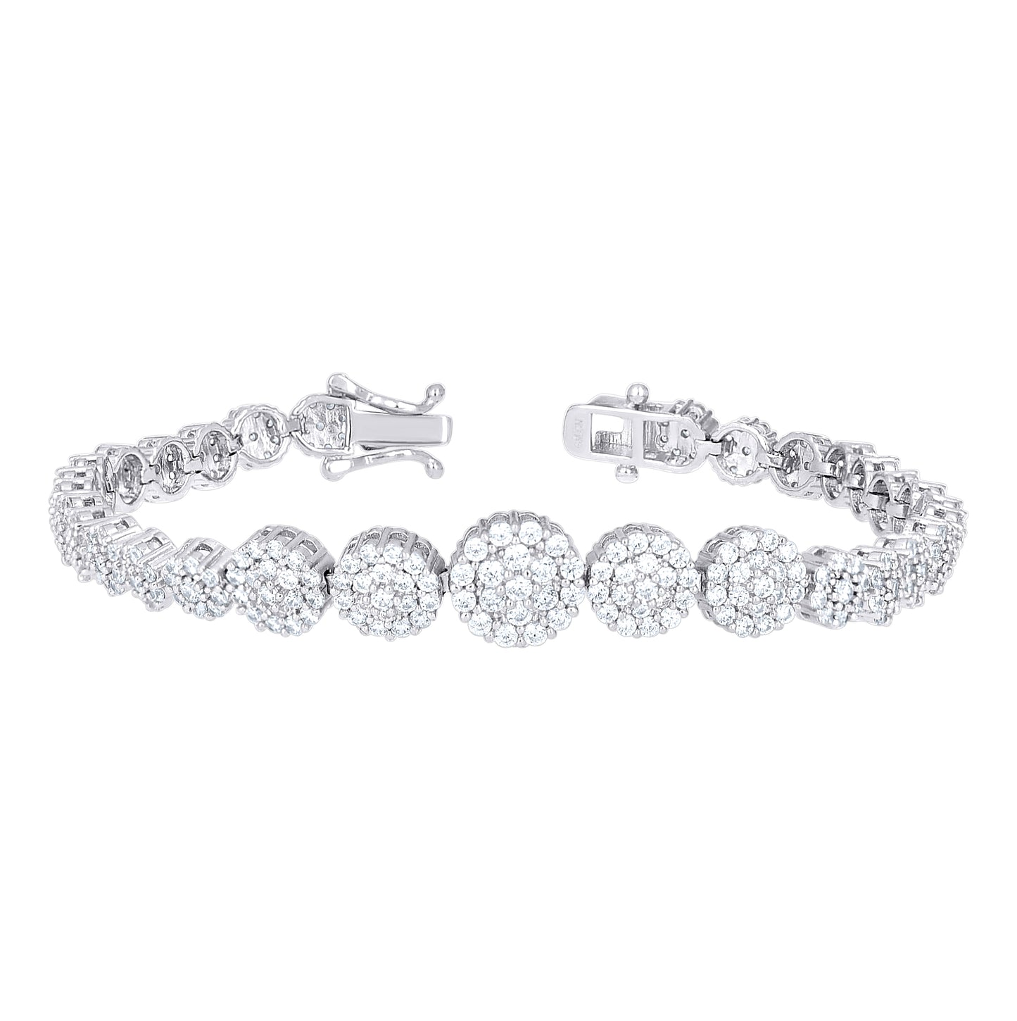 Sterling Silver Womens Cubic-Zirconia Fashion Link Bracelet 7 Inches– Elegant Jewelry Gift for Birthday, Anniversary, Engagement, Wedding