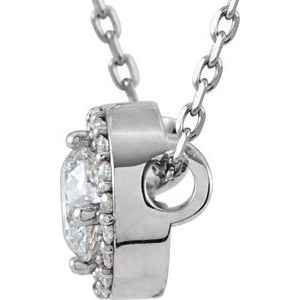 14K White Gold Round 4.2Mm Gh Si1-Si2 1/3 Ctw Lab-Grown Diamond Necklace, Length: 16 In