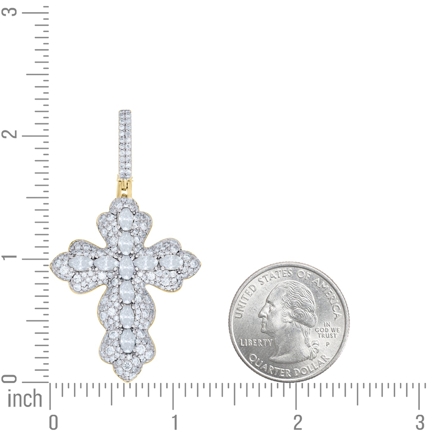 Sterling Silver Womens Oval Round Moissanite Cross Religious Pendant – Elegant Jewelry Gift for Birthday, Anniversary, Engagement, Wedding