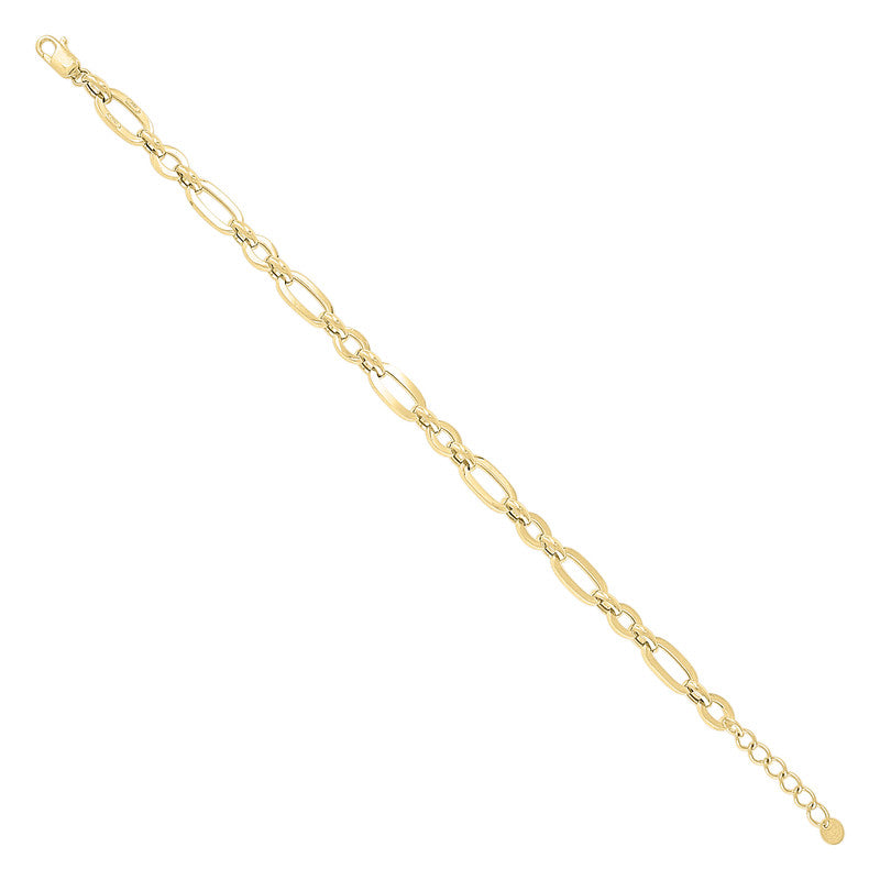 10kt Yellow Gold Unisex Fashion Link Bracelet Size 8 Inches